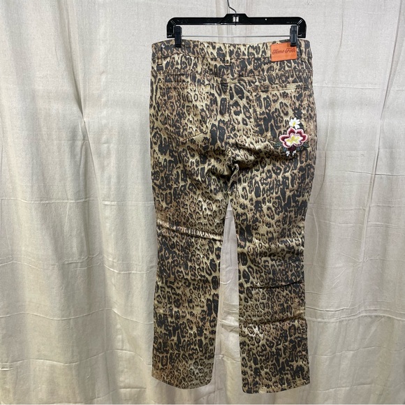 Home Folk Animal Print Embroidered Jeans - Picture 4 of 5